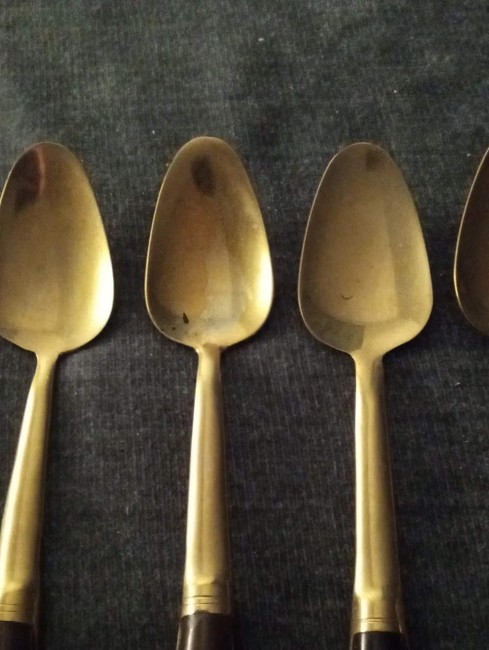 Vintage SIAM Brass & Rosewood Spoons